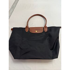 LONGCHAMP Le Pliage Large Foldable Nylon Shoulder Tote Black/Brown